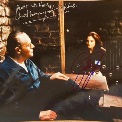 The Silence of the Lambs Jodie Foster and Anthony Hopkins signed movie photo