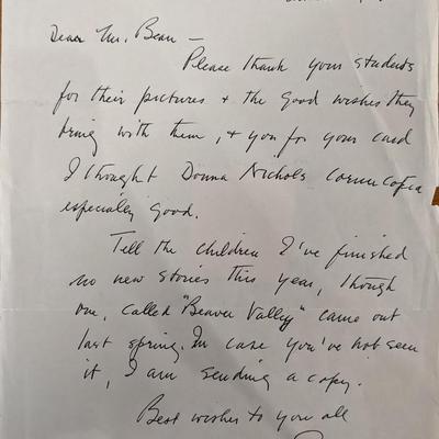 Author Walter D. Edwards Signed Letter