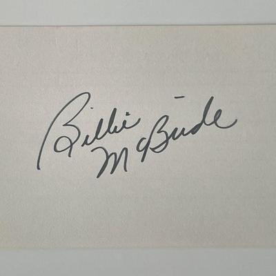 The Shing Billie McBride autograph note