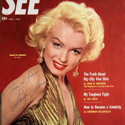 Marilyn Monroe signed magazine cover