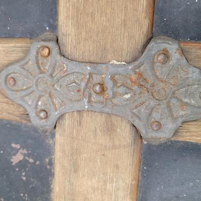 Antique wooden and metal chest