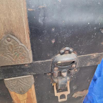 Antique wooden and metal chest