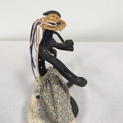Folk Art Horseshoe Cowboy & Cowgirl