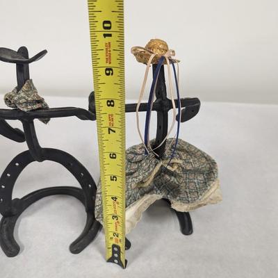 Folk Art Horseshoe Cowboy & Cowgirl
