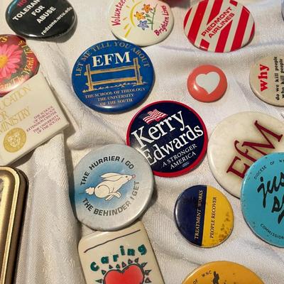 Lot of Assorted Buttons and Pins