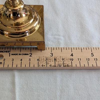 Vintage Set of 2 Brass Candle Sticks Holders with Square Bases