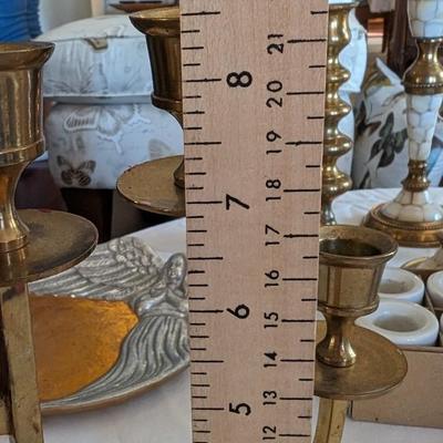 Vintage Set of two J-Shaped Brass Candle Sticks Holders