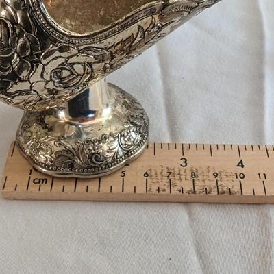 Vintage Sugar Scuttle Scoop Shaped Serving Dish Silverplate Roses