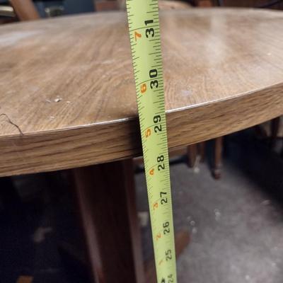 Wood Finish Table- Approx 29 3/4" in Diameter, 29 1/4" Tall