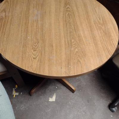 Wood Finish Table- Approx 29 3/4" in Diameter, 29 1/4" Tall