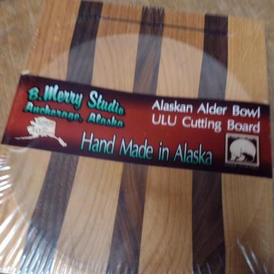 Alaskan Solid Wood ULU Cutting Board- Alaskan Alder and Black Walnut