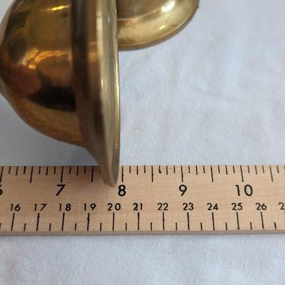 Vintage Set of 2 Brass Candle Stick Holders Bell-shaped Bases