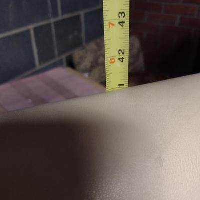 Wood Framed, Faux Leather Covered Chair