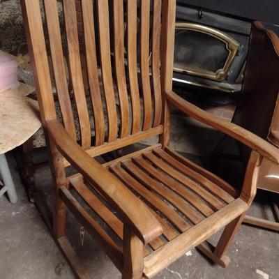 Wooden Rocking Chair- Possibly Teak