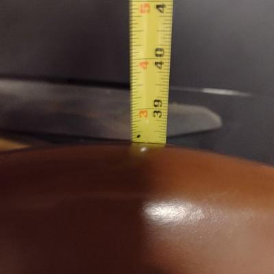 Wood Framed, Faux Leather Covered Chair with Brass Tack Accents