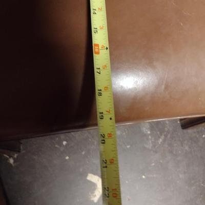 Wood Framed, Faux Leather Covered Chair with Brass Tack Accents