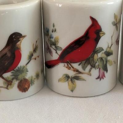 Set of 6 Bird Ceramic Candle Holders West Germany