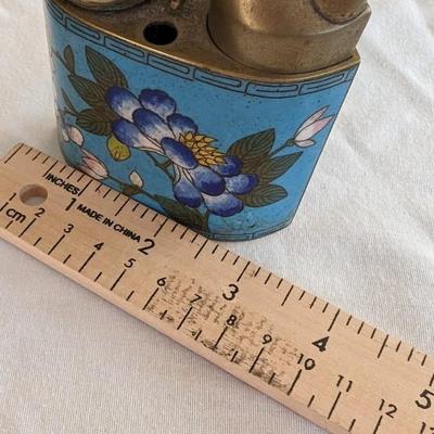 Antique Chinese Blue Cloisonne Enamel Opium Pipe As-is