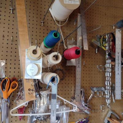 Contents of Peg Board- Tools, Crafting Accessories, etc