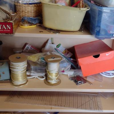 Contents of Shelf- Crafting Supplies and Accessories
