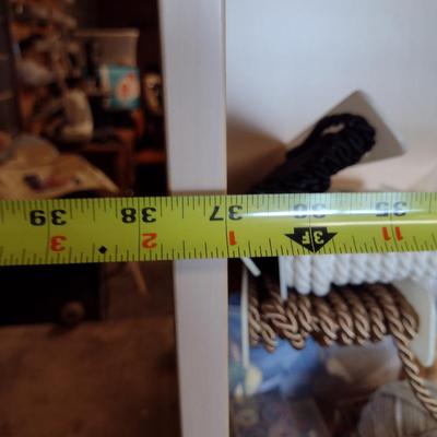 Wood Finish Display Shelf- Nine Adjustable Shelves- Approx 37 3/4" Wide, 16 1/2" Deep, 81" Tall