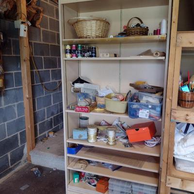 Wood Finish Display Shelf- Nine Adjustable Shelves- Approx 37 3/4" Wide, 16 1/2" Deep, 81" Tall