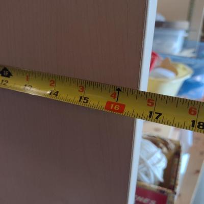 Wood Finish Display Shelf- Nine Adjustable Shelves- Approx 37 3/4" Wide, 16 1/2" Deep, 81" Tall