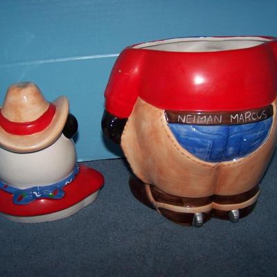 LOT 81 GREAT COLLECTABLE NEIMAN MARCUS BEAR COOKIE JAR -- COWBOY