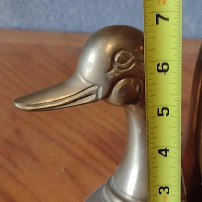 Pair of Brass Duck Bookends- Approx 6 3/4" Tall