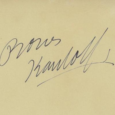 Boris Karloff signature cut. GFA Authenticated