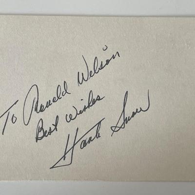 Country singer Hank Snow autograph note