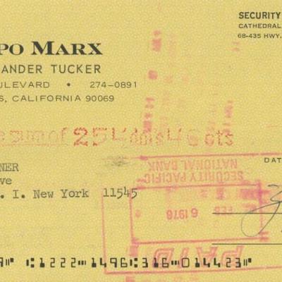 Zeppo Marx signed check