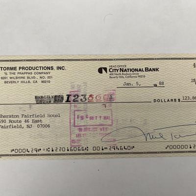 Mel Torme signed check