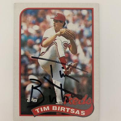 Tim Birtsas signed baseball card