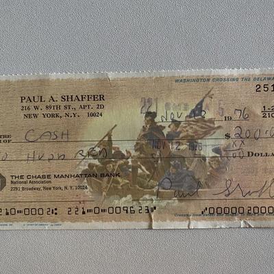 Paul Shaffer signed check 