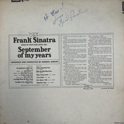 Frank Sinatra September of my years signed album. GFA Authenticated