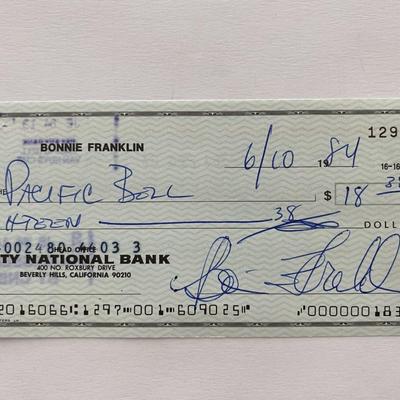 Bonnie Franklin signed check