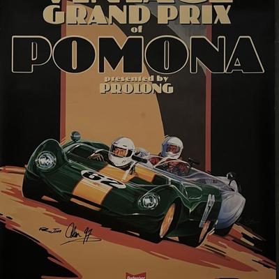 Signed original 1997 Budweiser Vintage Grand Prix of Pomona poster. 