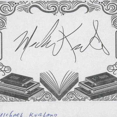 Michael Kurland signed bookplate 