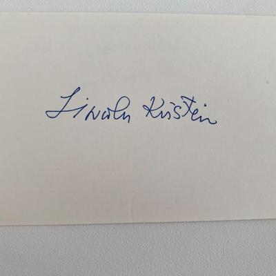 Lincoln Kirstein original signature