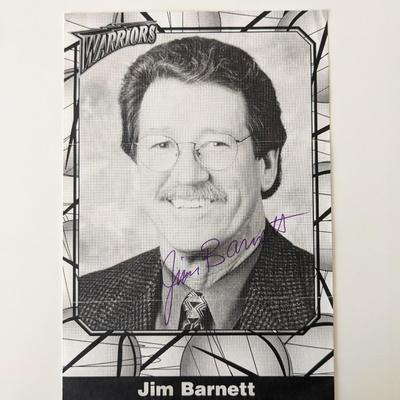Jim Barnett Warriors signed photo