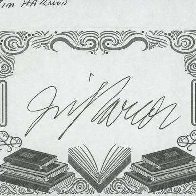 Jim Harmon signed bookplate