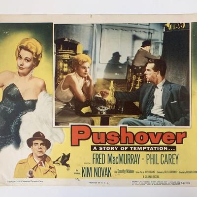 Pushover original 1954 vintage lobby card
