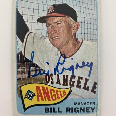 Bill Rigney signed baseball card