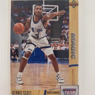 Dennis Scott signed basketball card