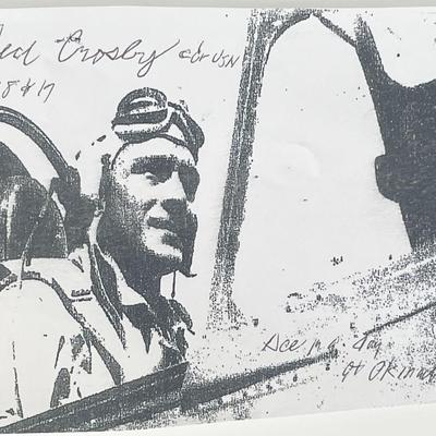 Fighter ace Ted Crosby signed photo