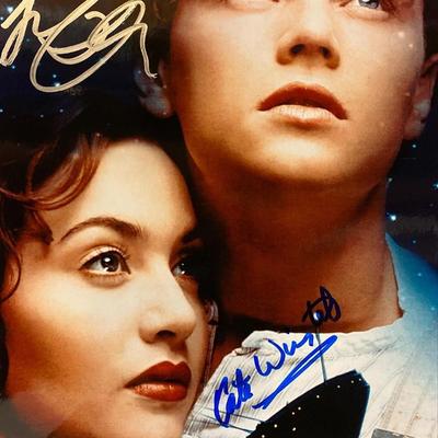 Titanic Leonardo DiCaprio and Kate Winslet signed movie photo