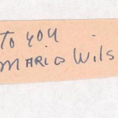 Radio actress Marie Wilson original signature