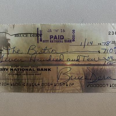 Bruce Dern signed check