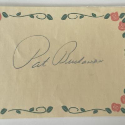 Politician Pat Buchanan autograph note